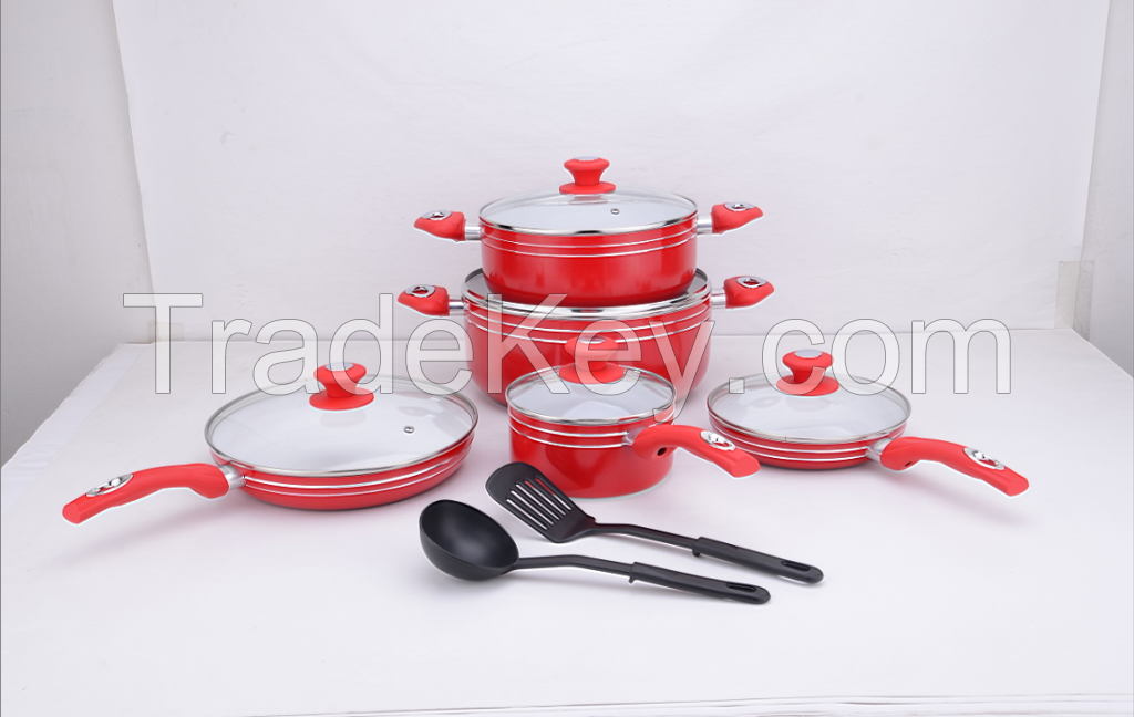 12PCS ALUMINUM CERAMIC NON-STICK COOKWARE SET