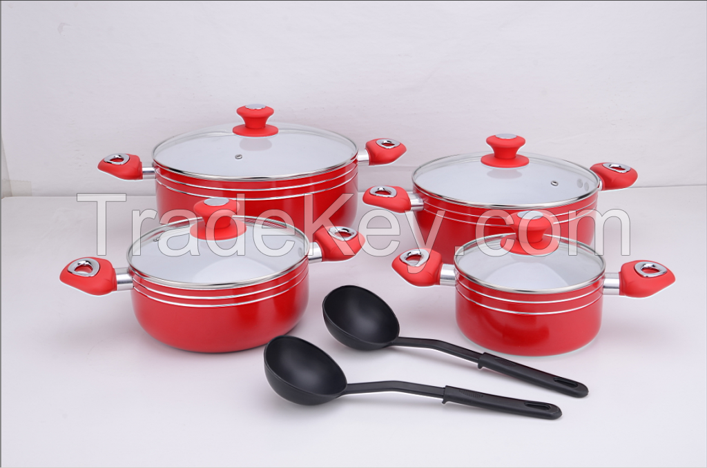 10PCS ALUMINUM CERAMIC NON-STICK COOKWARE SET