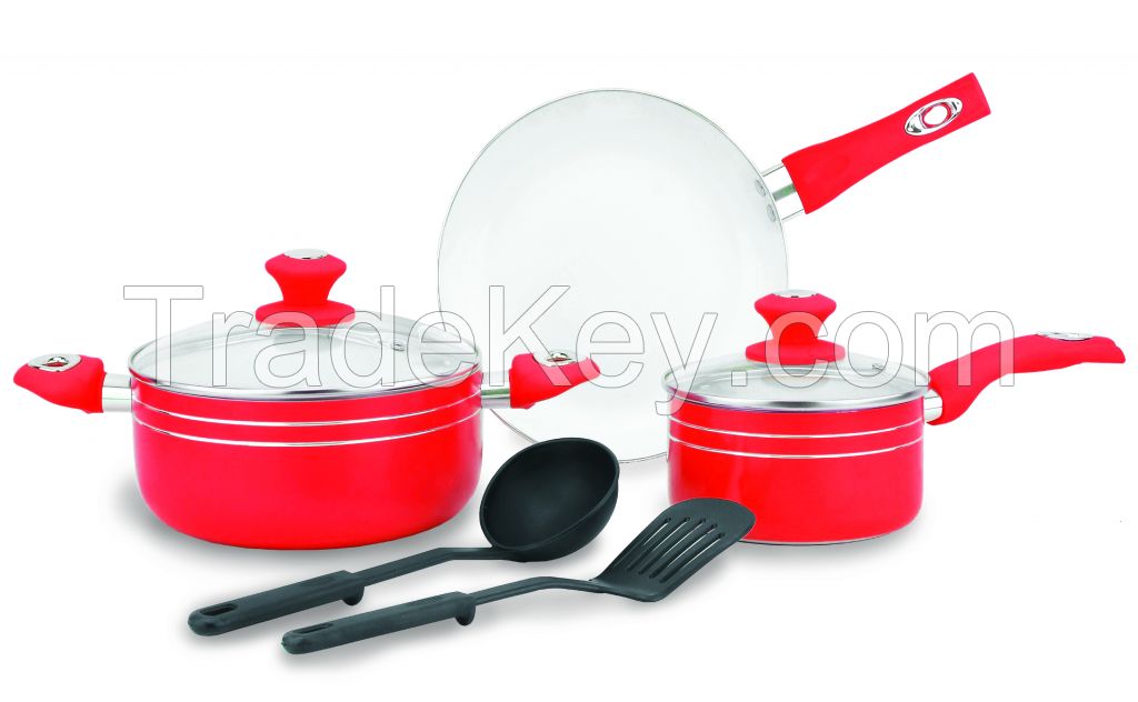 7 PCS CERAMIC NON-STICK COOKWARE SET