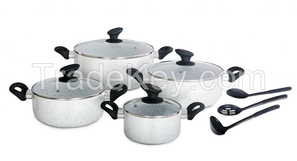 11PCS ALUMINUM GRANITE COATING COOKWARE SET