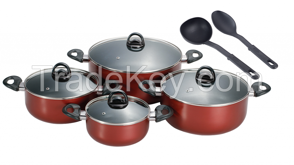 10PCS ALUMINUM CERAMIC NON-STICK COOKWARE SET