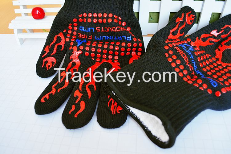 Silicone high temperature safety mitts heat resistant bbq gloves