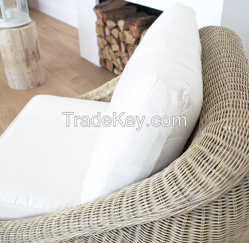 Natural rattan armchair, model MRW-POL-09