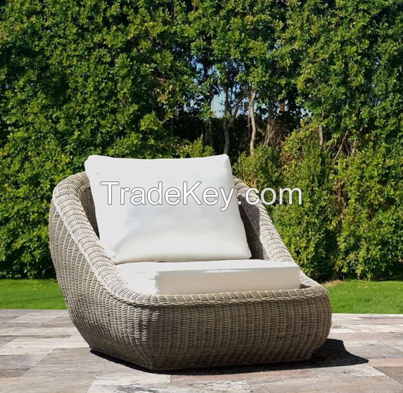 Natural rattan armchair, model MRW-POL-09