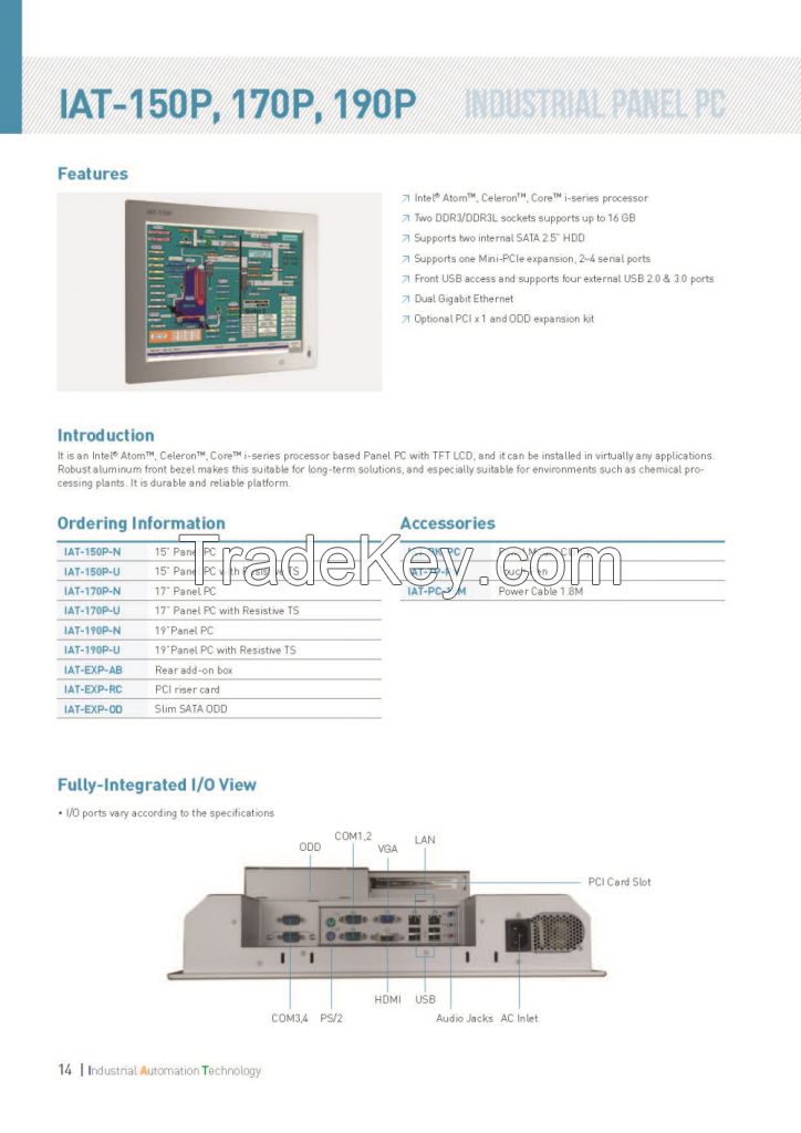 Panel PC AT-150p, IAT-170p, IAT-190p