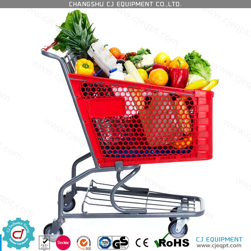 Plastic shopping trolley cart