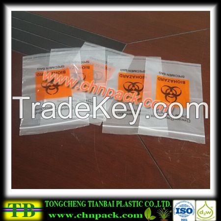 Ziplock resealable wholesale specimen bag with side pocket