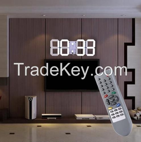 Modern Design Remote Control Digital LED Wall Clock Alarm Stopwatch Thermometer Countdown Calendar Support Wholesale US/EU PLUG