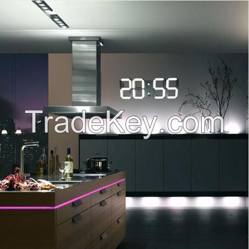 Large Font Remote Control LED Digital Wall Clock Modern Design For Home Decor School Train Station 3D Decoration Stereo Clock