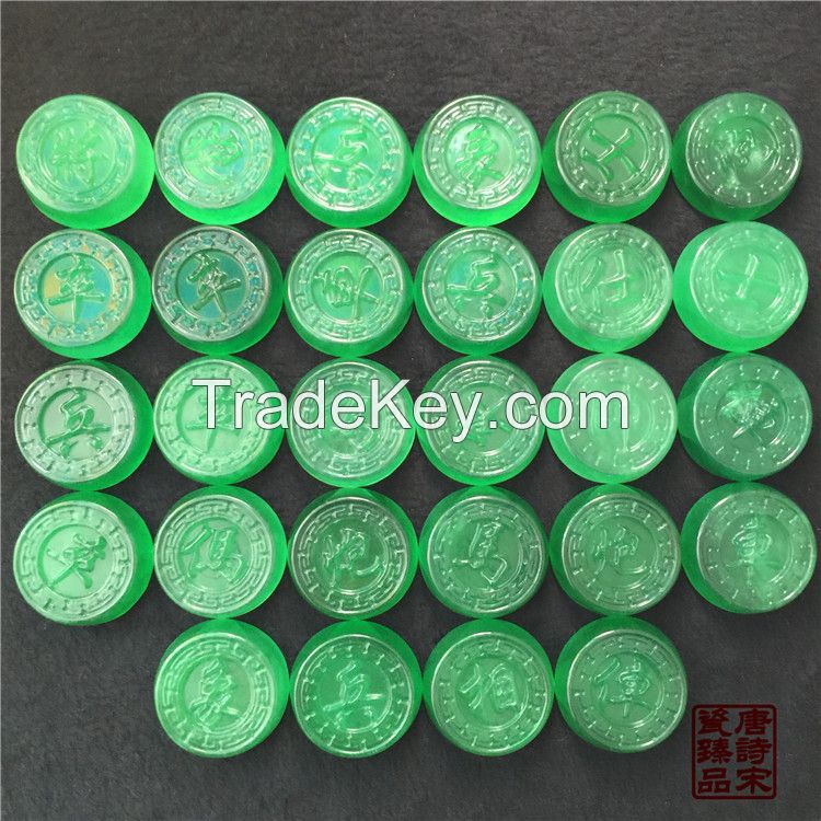 Chinese Jade Chess Full of Green Jadeite chess Treasures with Gifts