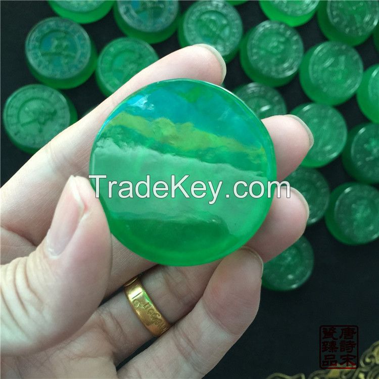 Chinese Jade Chess Full of Green Jadeite chess Treasures with Gifts