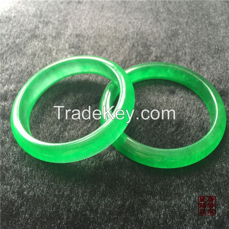 Qing Dynasty Jade Bracelet Full in Green Flat Bar Bracelet Gifts