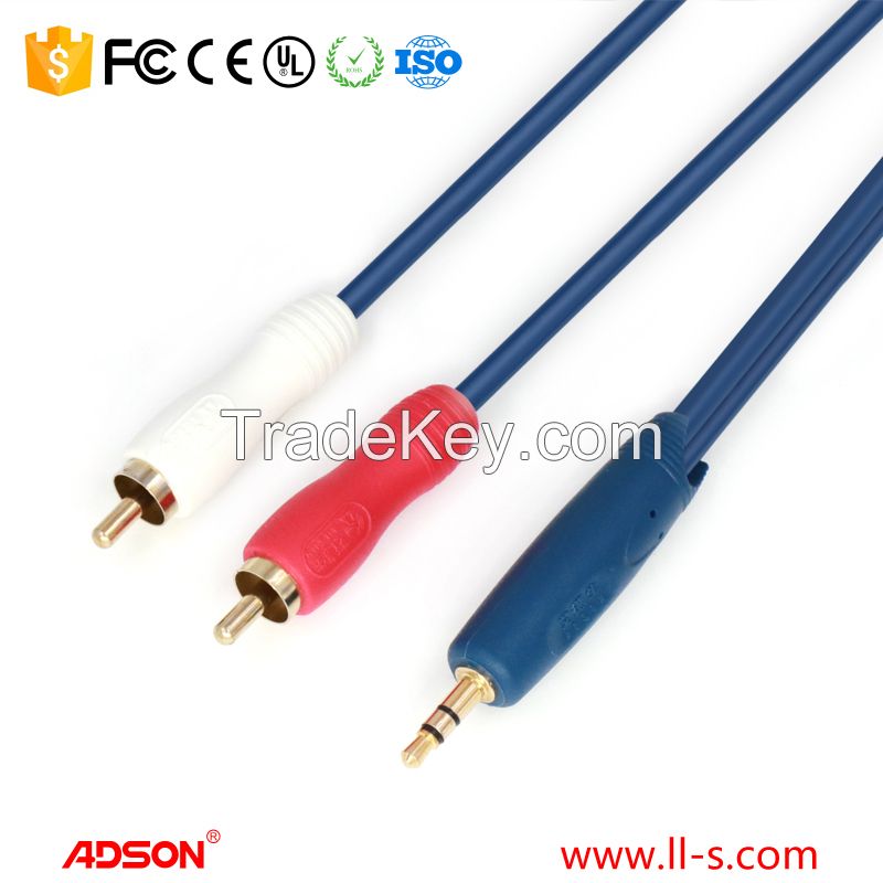 4.9ft 1.5m Adson 3.5mm Plug Jack to 2RCA Male Stereo Audio Cable