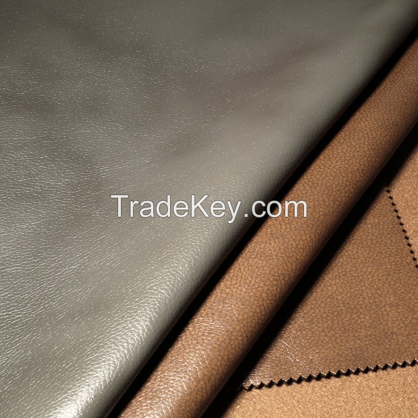 Two-Tone Embossed And Printing PU Leather for Sofa