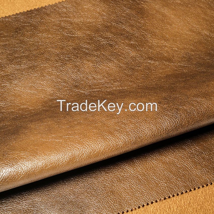 New Design Two-Tone  PU Technology Breathable Leather for Sofa