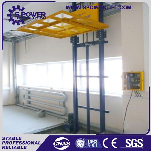 electric vertical hydraulic warehouse gurde rail cargo lift