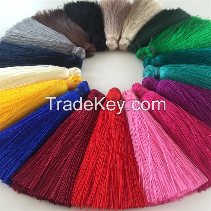 Colorful cotton chinese tassels trimming fringe for car graduation cap decoration