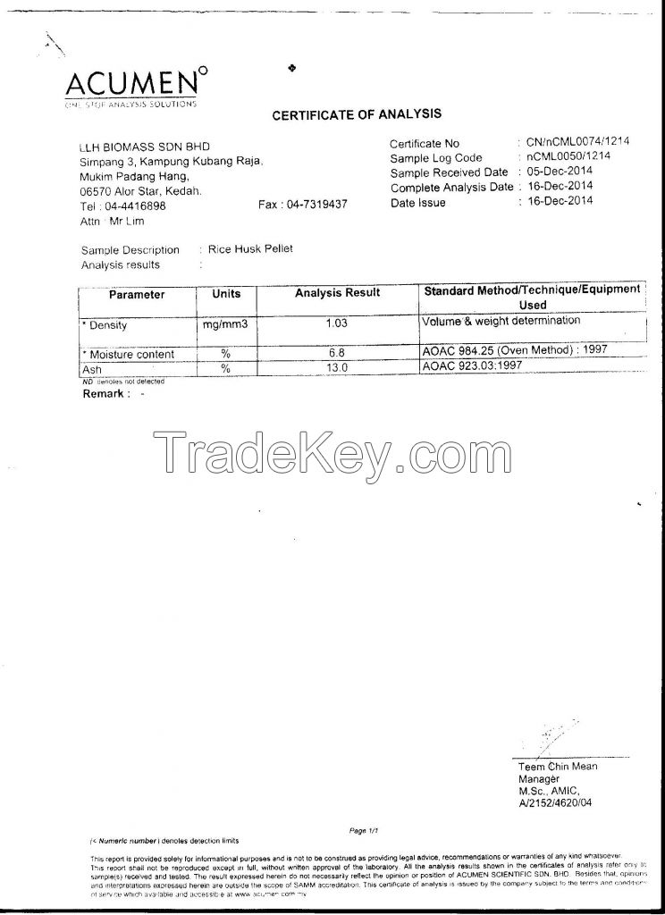 Rice Husk Pellets (Biomass Pellets)