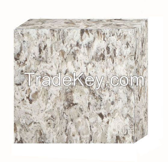 Quartz stones with dark gray and white pattern