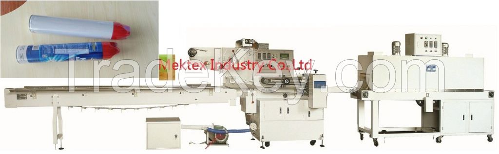 Auto Shrink aerosol bottles Packaging Machinery with Shrink Tunnel