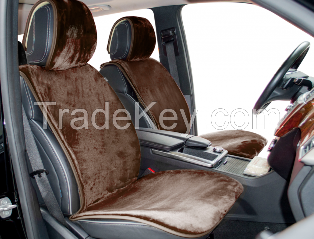 Soft sheepskin car seat cover for winter universal