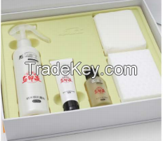 Car interior cleaning and caring set for leather plastic PU