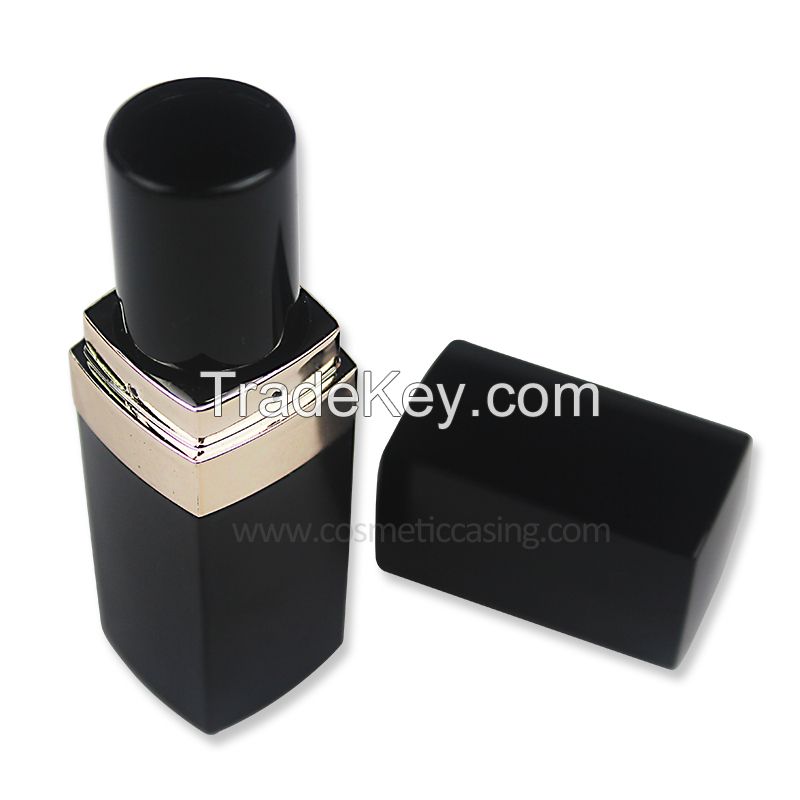 Black Lipstick Container Square Lipstick Tube Cosmetics Packaging Plastic Lipstick Case