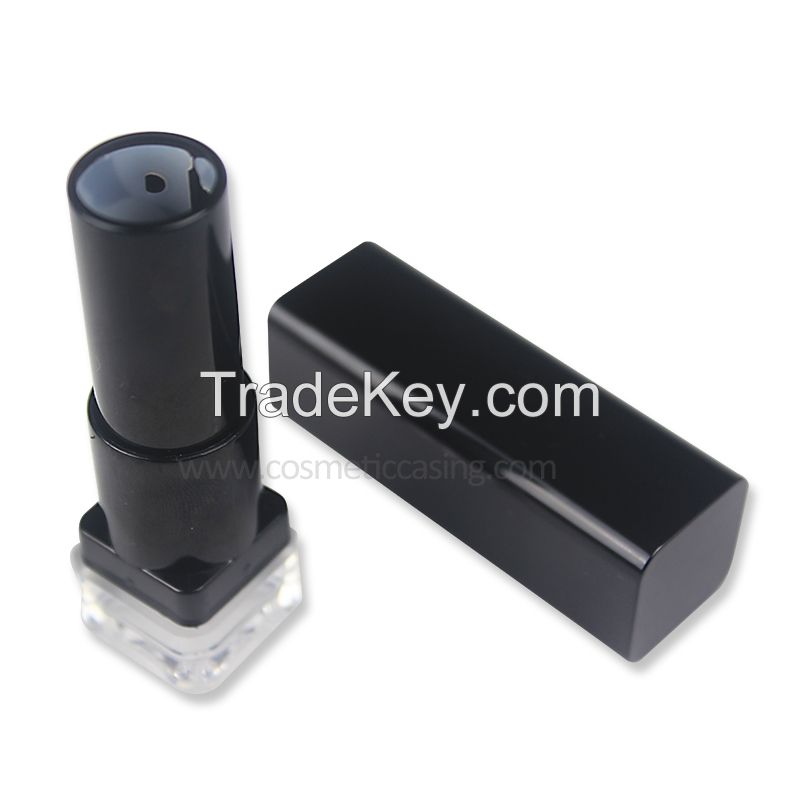 Square Lipstick Container Plastic Lipstick Tube Cosmetics Packaging Black Lipstick Case