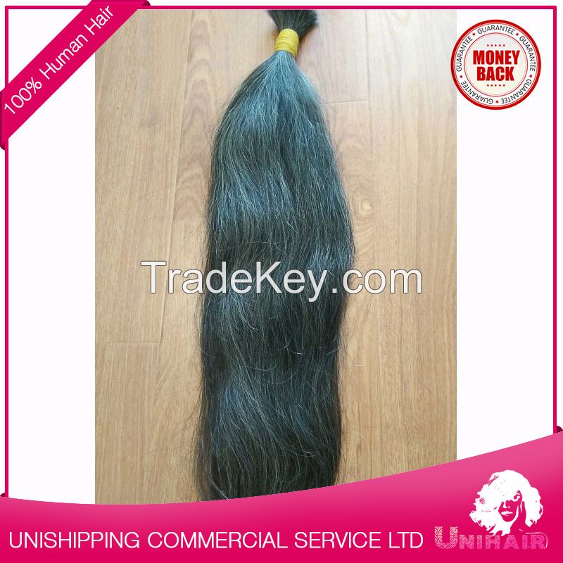 High Quality Grey Human Hair By Bulk Hair Extensions Wholesale