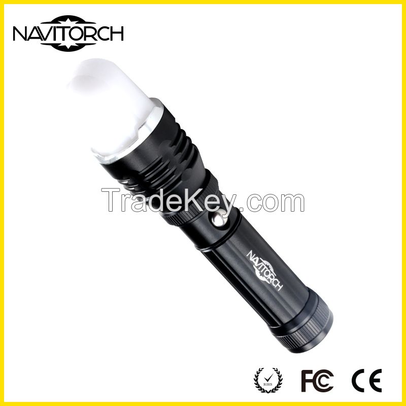 Zoomable Focus and Waterproof Aluminum LED Flashlight (NK-1868)