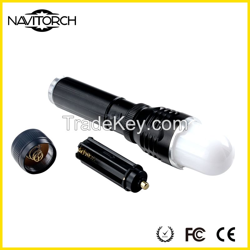 Zoomable Focus and Waterproof Aluminum LED Flashlight (NK-1868)