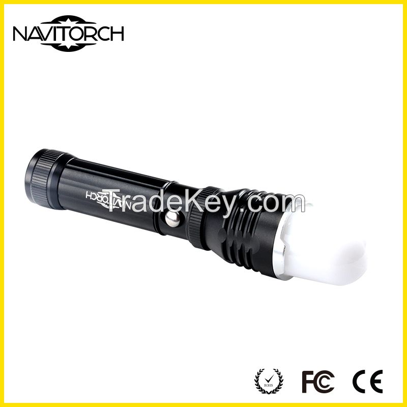 Zoomable Focus and Waterproof Aluminum LED Flashlight (NK-1868)