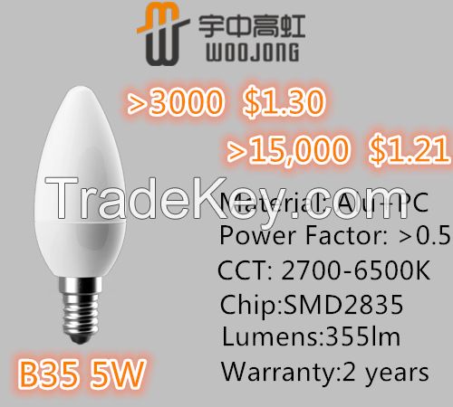 Most Selling Products 3W to 5W LED Candle Bulb with CE ROHS