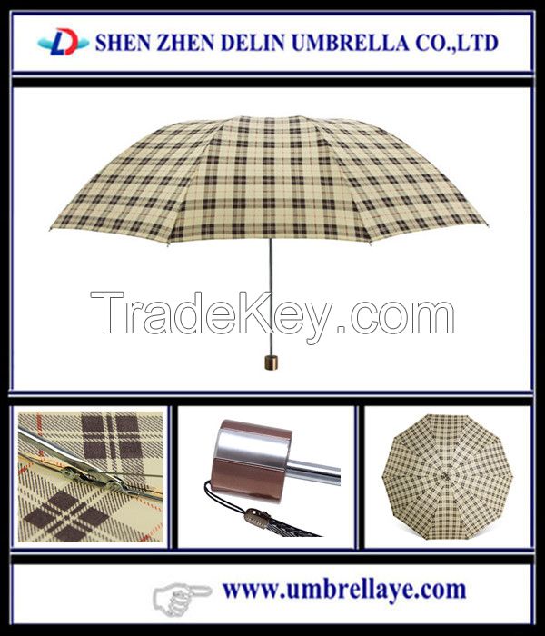 3 fold manual open umbrella promotional umbrella folding umbrella classic line printing umbrella 3 fold umbrella