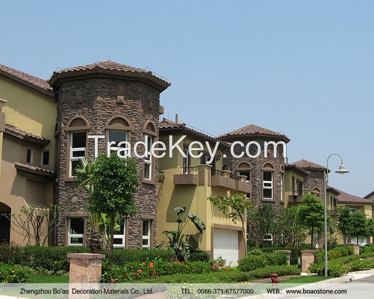 Artificial stacked ledge stone cladding