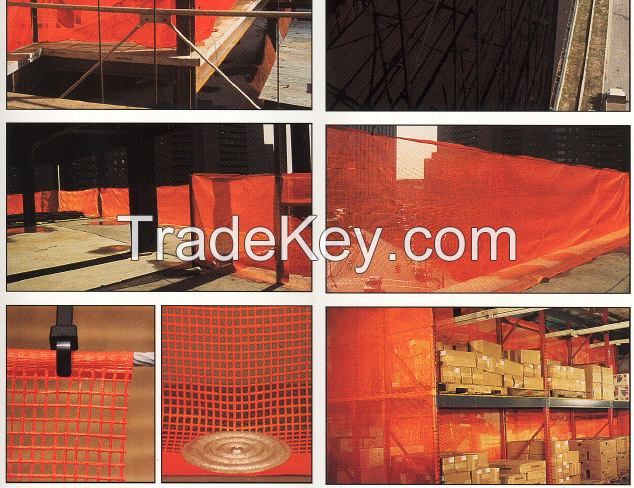 Orange safety guard netting scaffold debris netting