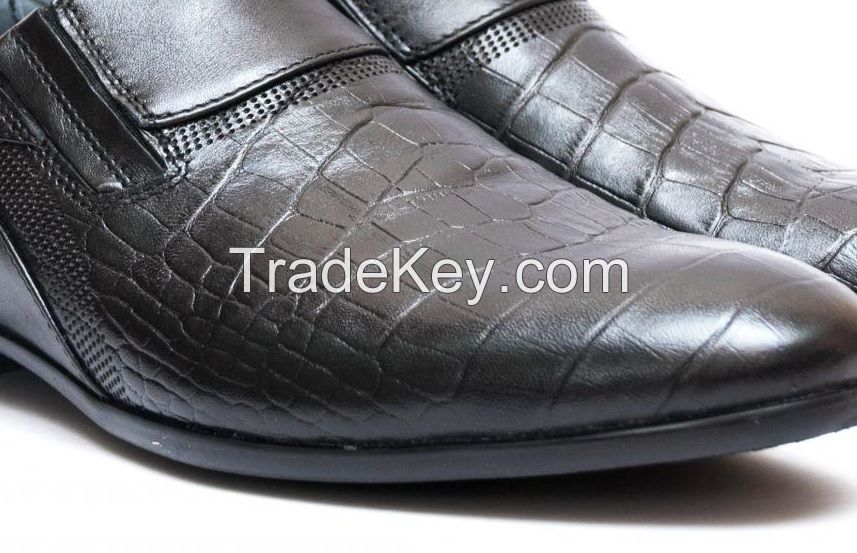 Men Shoes Genuine leather Crocodile print Dress Classical Formal  Black S 8-12