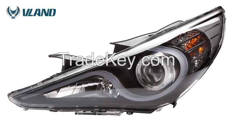 car styling led bi xenon projector lens headlight head lamp for hyundai sonata