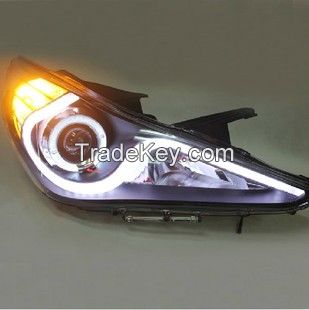 car styling led bi xenon projector lens headlight head lamp for hyundai sonata