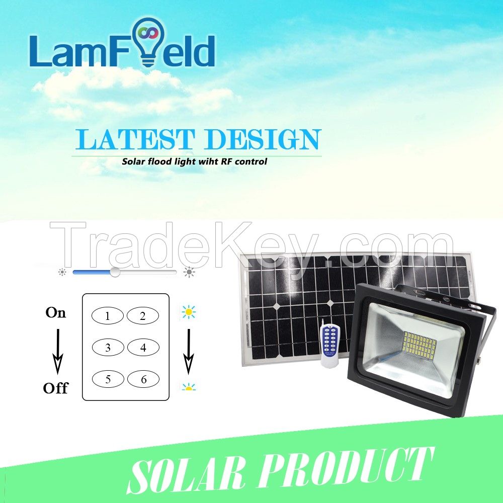 20W Outdoor LED Solar Flood Light With RF Control