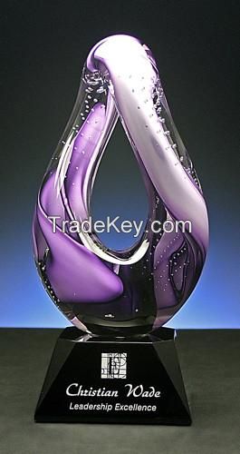 Chinese Manufacturer Hand Blown Glass Trophy  Crystal Ball for Home Decor