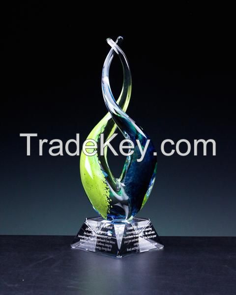 Chinese Manufacturer Hand Blown Glass Trophy  Crystal Ball for Home Decor