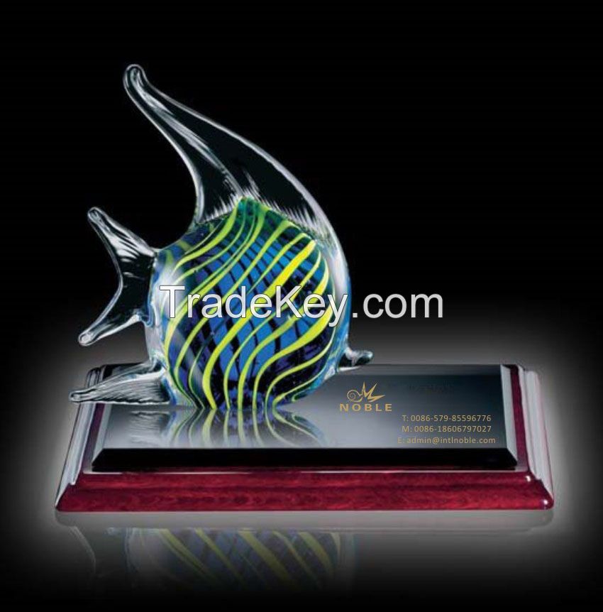 Home Decor Colorful Hand Blown Art Glass Fish