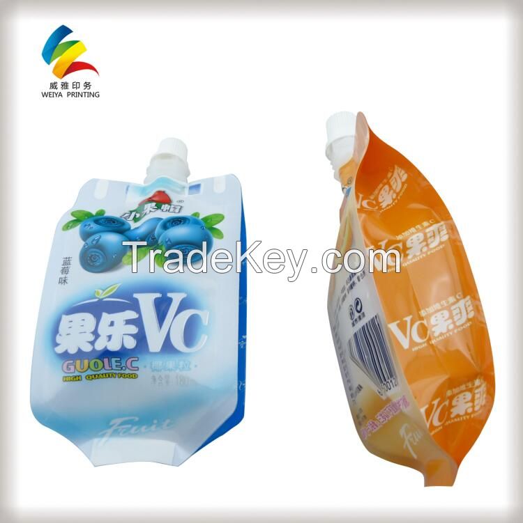 Flat Bottom Shining Effect Stand Up Pouch Bags With Corner For Beverage Powder