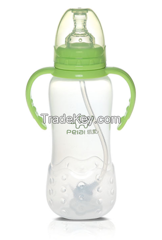 300ml Standard neckgourd frosted feeding bottle with handle