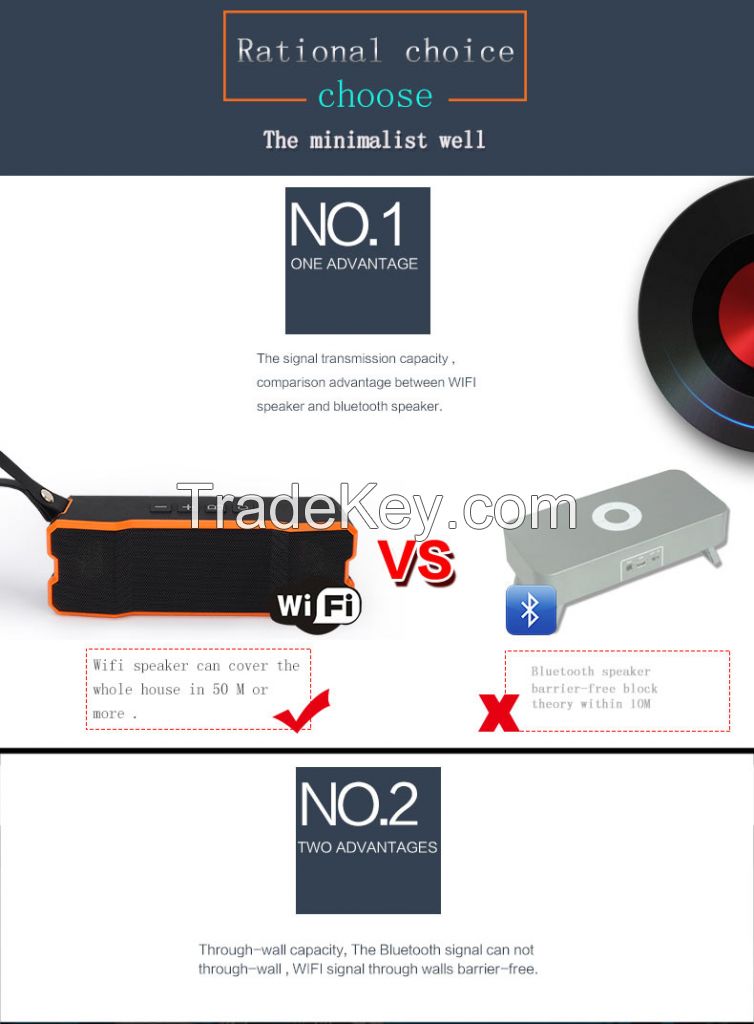 2016 NEW WiFi Speaker  Waterproof Speaker IPX6