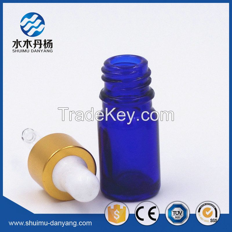 5-100ml cobalt blue glass e-liquid bottle with pipette dropper