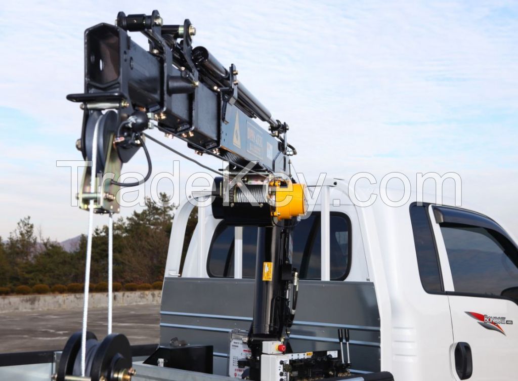 Cargo crane DHS433L truck mounted stick hydraulic crane telescopic