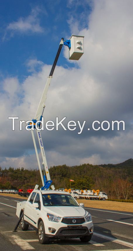 Articulated aerial platform DHA102AP/DHAS120AP with pick-up truck