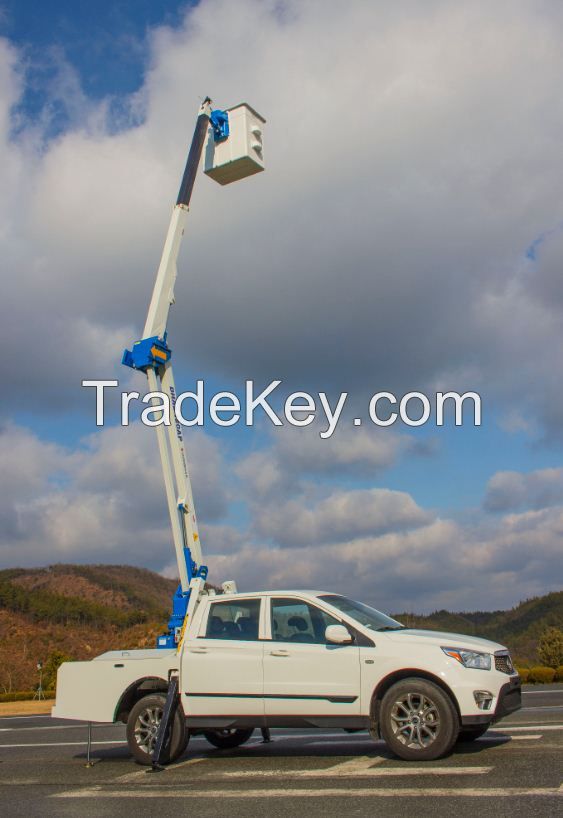 Articulated aerial platform DHA102AP/DHAS120AP with pick-up truck